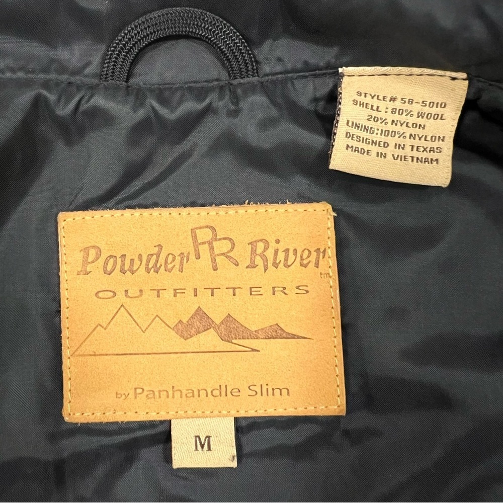 POWDER RIVER OUTFITTERS Wool (80%) Tan Riding Vest w/ Adjustable Back Size Med - Picture 8 of 8